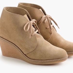 J. Crew Macalister Tan Suede Wedge Ankle Bootie 8